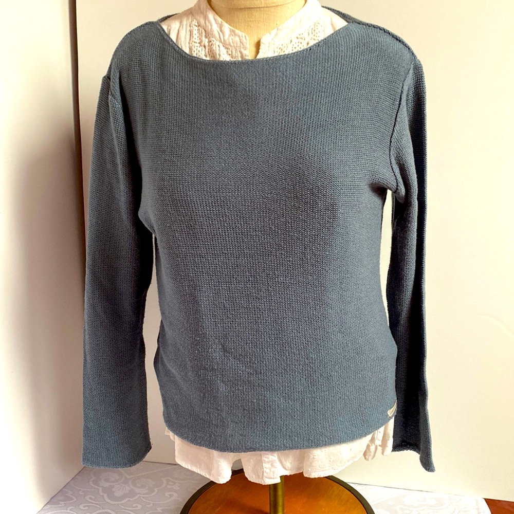 Denim blue pullover sweater